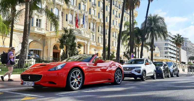 Cannes:private Ferrari Big Tour to Juan Les Pins and Antibes - Cannes highlights: luxury roads and a first photo break