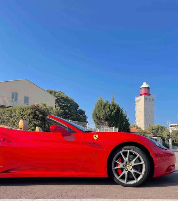 Cannes:private Ferrari Big Tour to Juan Les Pins and Antibes - How the 90-minute route works from Cannes