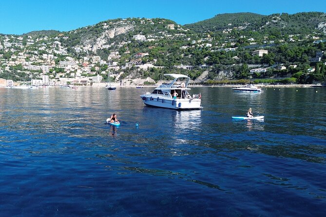 French Riviera Sunset Cruise - New Excursion for 2024! - Cap dAntibes cruising: villas, wildlife stories, and big-window views