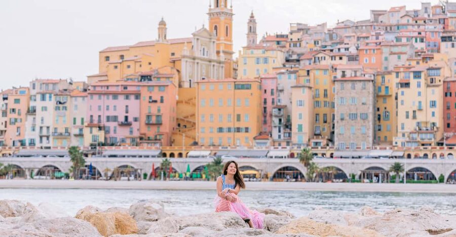 Menton: Private Photoshoot with a Professional Photographer - Meeting at 11 Quai Bonaparte, Right in Front of Sofia Glacier
