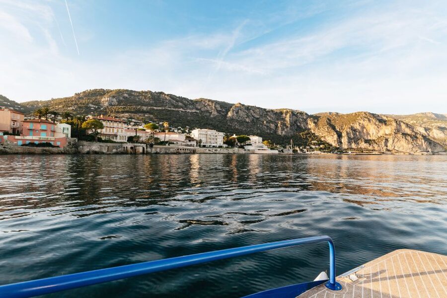 Nice: Private Sunset Tour on Solar Powered Boat - Getting Onboard at SeaZen: Cork Deck Shoes Off, Then Quiet Mode