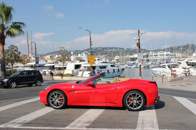 Private Tour on the Roads of Cannes by Ferrari - Canto harbor and the planned photo shoot at the marina
